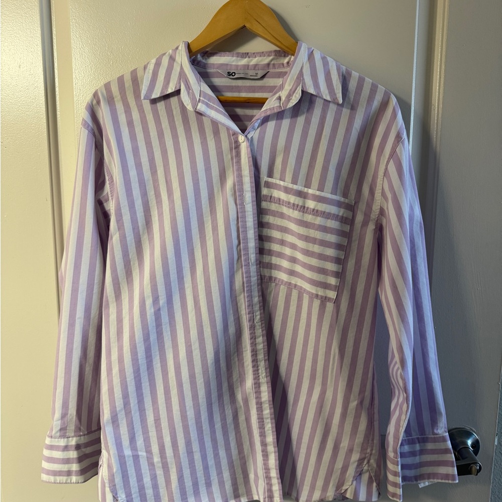 SO Purple Striped Button-Up Shirt